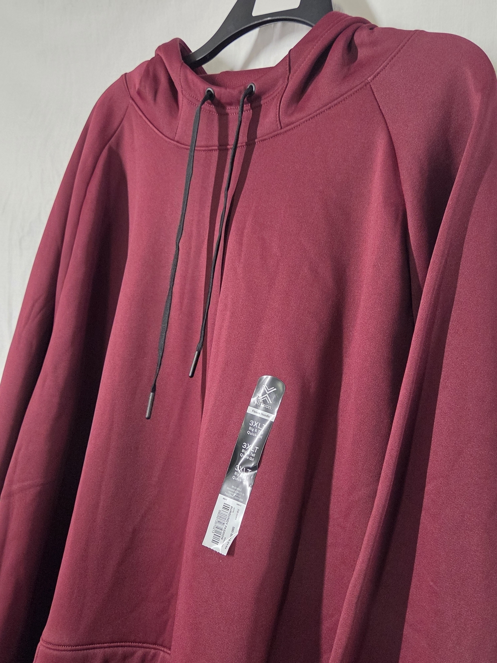 Xersion Men's Hooded Pullover Sweatshirt - Burgundy